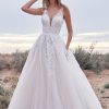 Allure Romance 3358 Wedding Dress with soft lace appliques and crystal beading