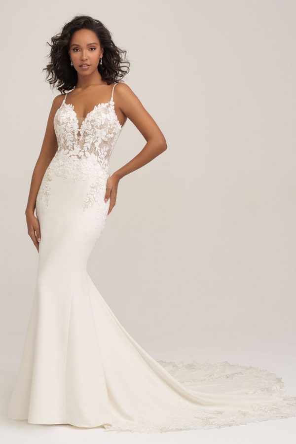 Allure Romance 3450 Wedding Dress with beaded lace appliques