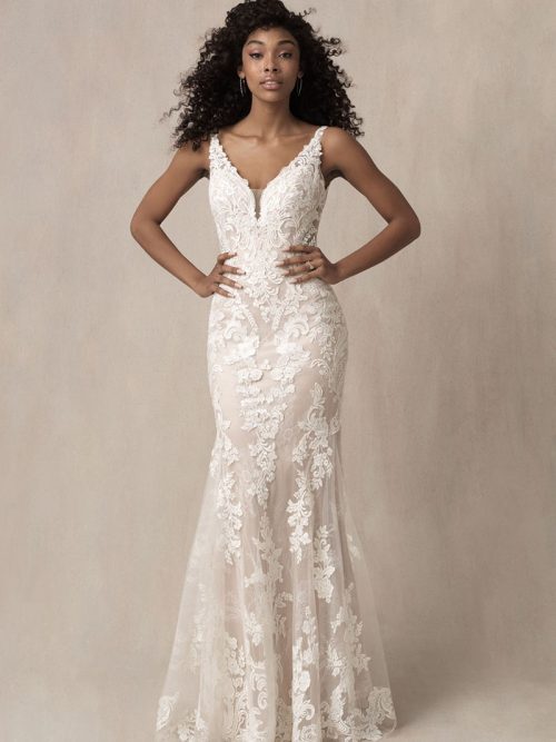 Sleeveless Sheath Wedding Dress Allure Bridals 9854