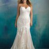 Allure Womens W410 Strapless Fit and Flare Wedding Dress