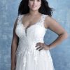 Allure Womens W468 Wedding Dress Sequined Lace Appliques over Tulle