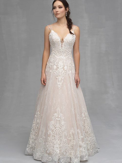 Allure Couture C524 Sparkling Dual Straps A-line Wedding Dress