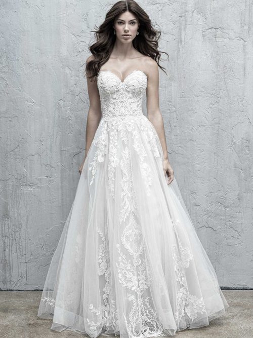 Madison James MJ566 Classic and Elegant Wedding Dress strapless A-line gown