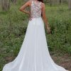 Wilderly Bride Bridal Gown F225 Drew with sparkling appliquéd blossoms and a sheer backdrop
