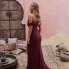 TO2434 Tania Olsen Darya Bridesmaid Dress a scooped neckline with a neckline band
