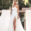 R3758 Strapless, A-line gown.