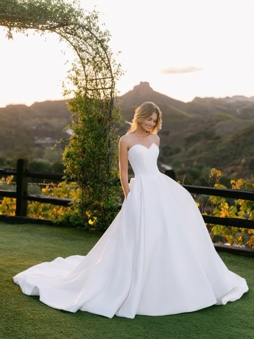 beaded crepe bow and basque wais