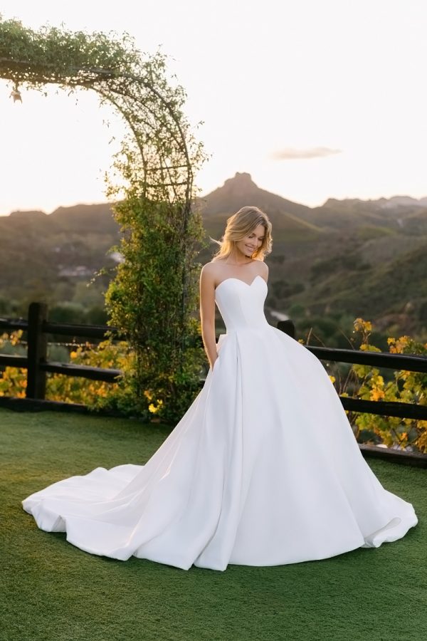 beaded crepe bow and basque wais