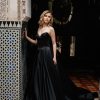 A softly pleated strapless, sweetheart neckline