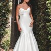 fit and flare gown features a sculptural cowl effect