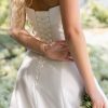 A-line gown is crafted from luminous Mikad