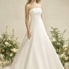 A-line gown is crafted from luminous Mikad
